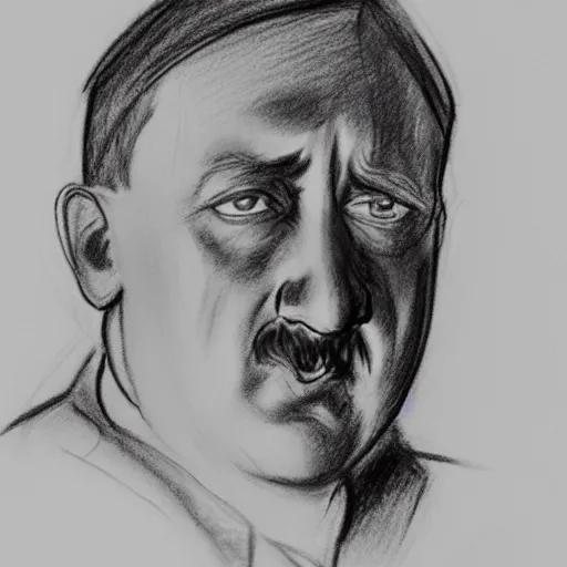 Image similar to milt kahl pencil sketch of adolf hitler