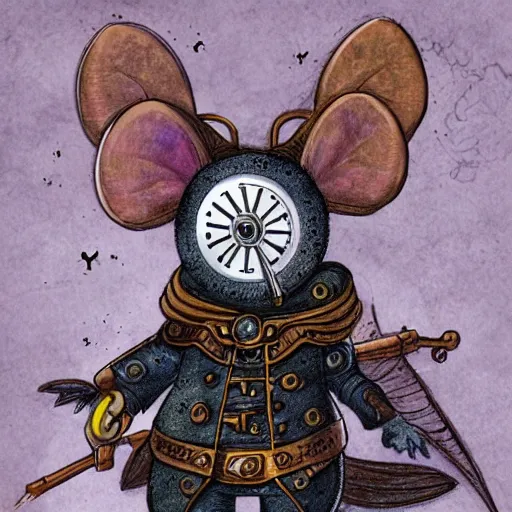 Image similar to a mouse with clockwork wings, fantasy illustration