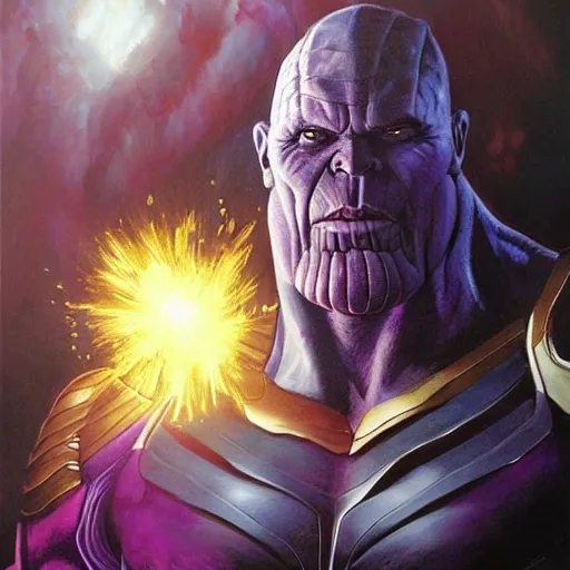 Image similar to Thanos, artwork by Dave Dorman,