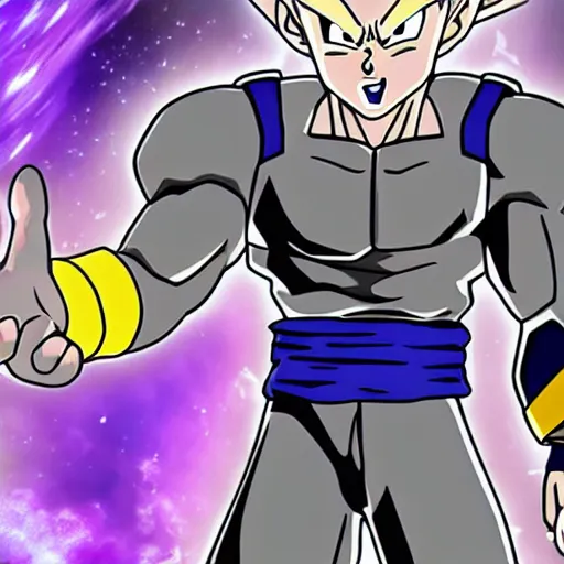 Image similar to joren the grey from dragon ball super, high quality, amazing, stars in the background, dbz style