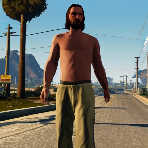 Prompt: Jesus Christ in GTA 5