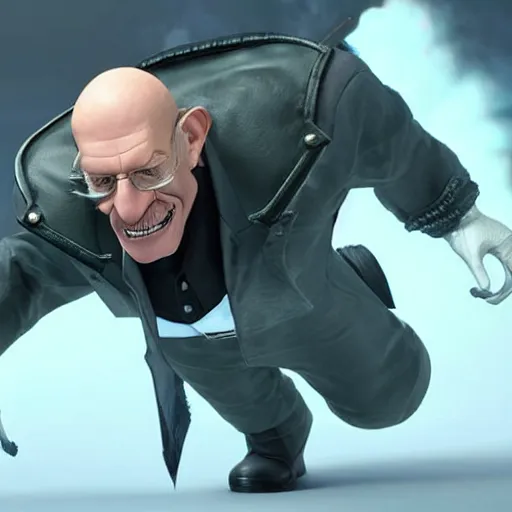 Image similar to the incredible dr. pol in final fantasy vii remake, bald with white mustache, happy expression, character render, full body shot, highly detailed, in game render