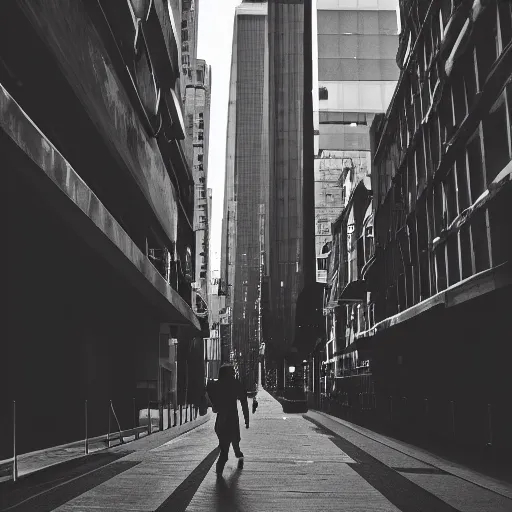 Image similar to a giant walking in a city.