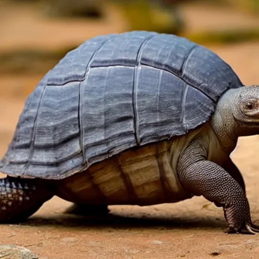 Image similar to photo of a hybrid between an armadillo and a galapagos tortoise