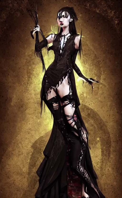Image similar to rock star girl in gothic victorian dress on stage. concept art, artstation trending, digital painting highly detailed, vxf movie, cinematic
