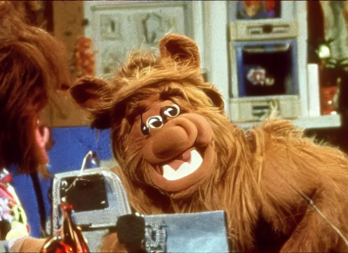 Image similar to broadcast still of danny devito as alf from alf tv show