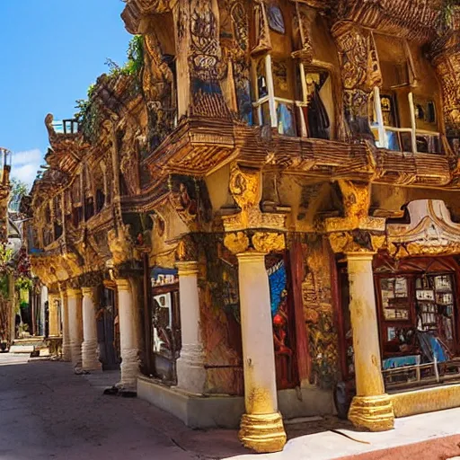 Image similar to the lost city of el dorado, golden streets, intricate