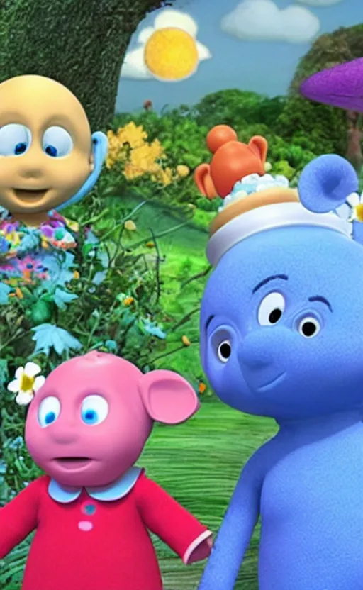 Image similar to igglepiggle and upsydaisy in the night garden tv