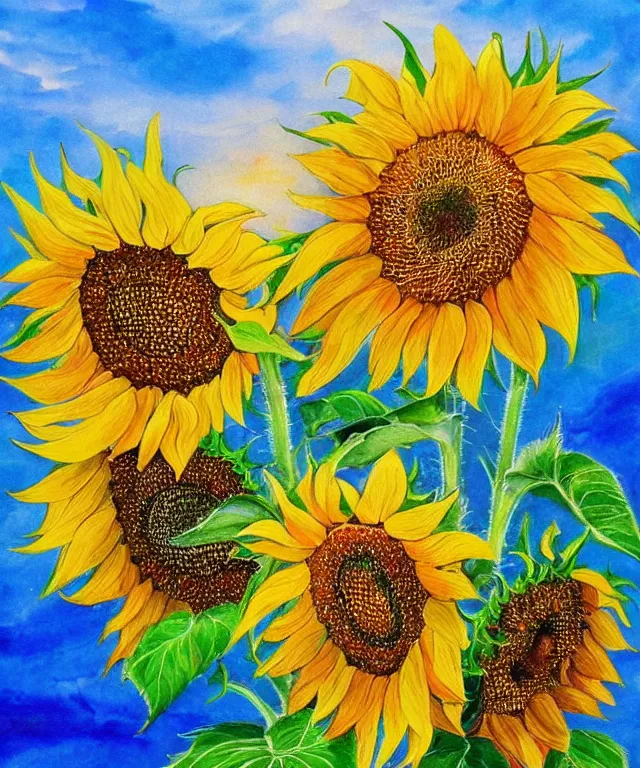 Prompt: sunflowers, water painting, sun rays, intricate, colorful, highly detailed, perfect composition, soft tones