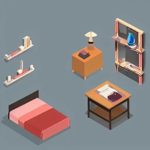 Prompt: a chubby cute room, 3 d illustration, isometric, 1 0 0 mm, studio lighting