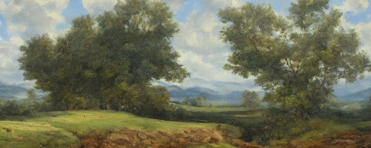 Image similar to a beautiful landscape painting by John Marshall Gamble