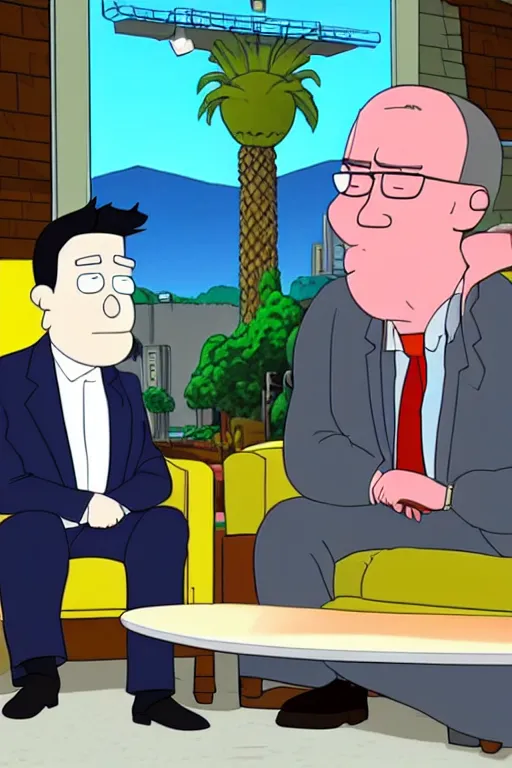 Prompt: a detailed picture of a cartoon jay leno interviewing hank hill rick from rick and morty, on the tonight show, talk show set, spotlights, cartoon and anime style, 8 k