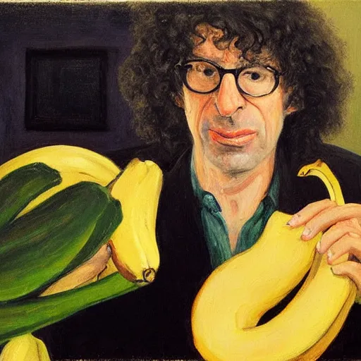 Image similar to howard stern with banana, edward hopper painting