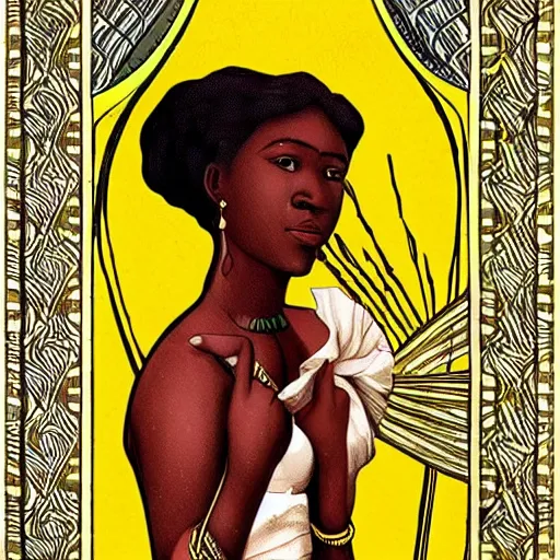 Image similar to ghanian woman from ghana art nouveau art