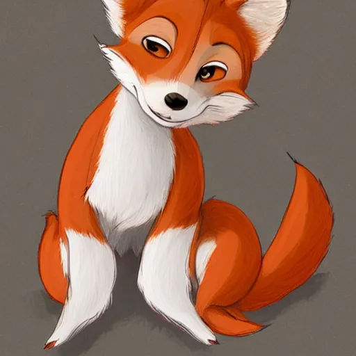 Prompt: upper half portrait of a anthropomorphic female fox with short white fur covering her body in the style of zootopia, top down view