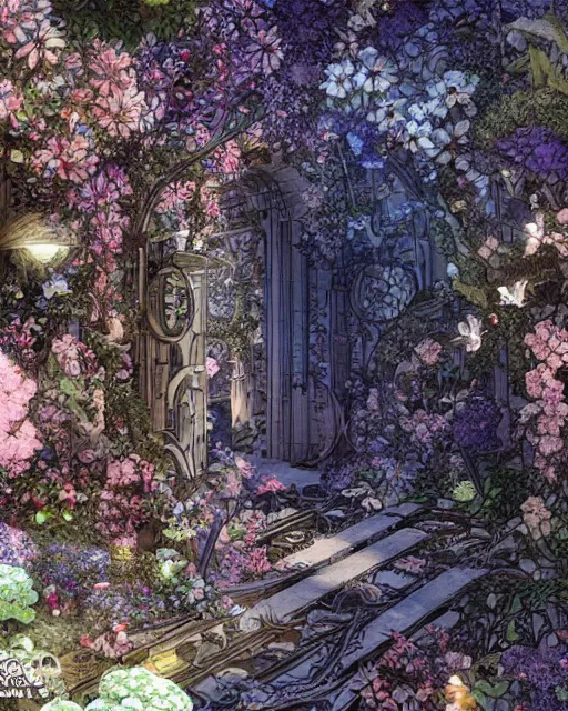 Prompt: portal to paradise, 8 k high definition, advanced technology, beams of energy, pathway, flowers, perfect relationship, love, machines, insanely detailed, intricate, art by akihiko yoshida, antilous chao, woo kim