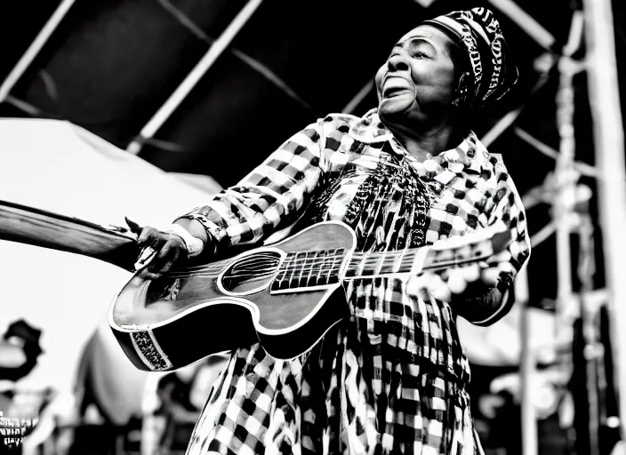 Image similar to photo still of aunt jemima in period attire at vans warped tour!!!!!!!! at age 4 0 years old 4 0 years of age!!!!!!! on stage pouring maple syrup on the crowd, 8 k, 8 5 mm f 1. 8, studio lighting, rim light, right side key light