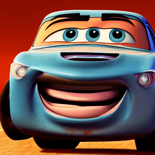 Prompt: mater from cars, human being, portrait, 4 k