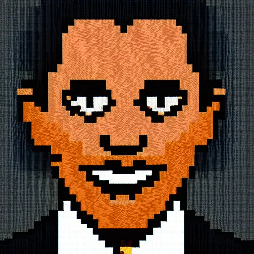 Image similar to pixel art of barack obama in a fighting game