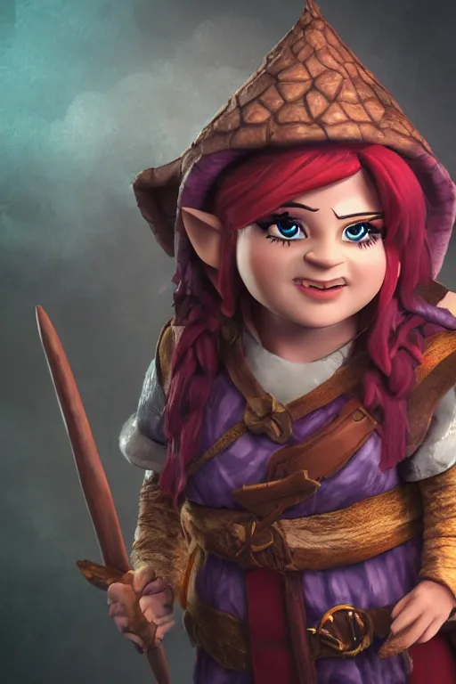 Image similar to a female DND gnome, high resolution film still, 8k, HDR colors, cosplay, studio lighting