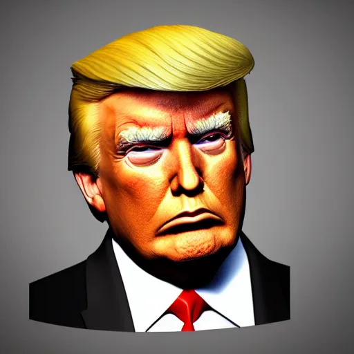 Prompt: donald trump portrait in the style of animal planet character render blender octane cinema 4 d