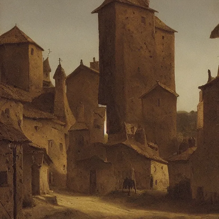 Prompt: A village from Spain. Carl Gustav Carus.