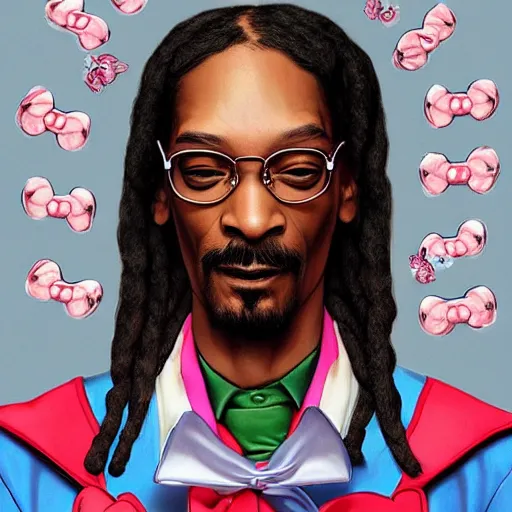 Prompt: Snoop Dog as a Hello Kitty, by Stanley Artgerm Lau, WLOP, Rossdraws, James Jean, Andrei Riabovitchev, Marc Simonetti, Yoshitaka Amano, ArtStation, CGSociety,