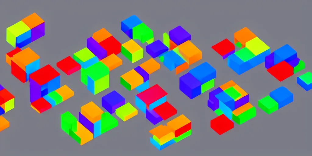 Image similar to full spectrum 3D blocks and shapes 4K