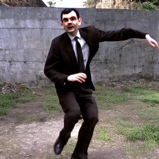 Prompt: Mr Bean in the Matrix, bullet time, cinematic, film clip