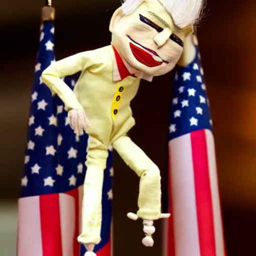 Image similar to donald trump as a cute marionette