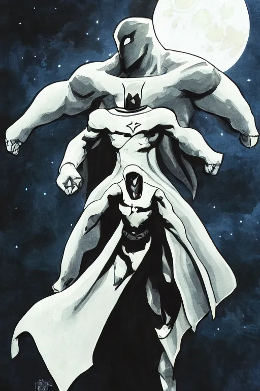 Image similar to moon knight, concept art portrait