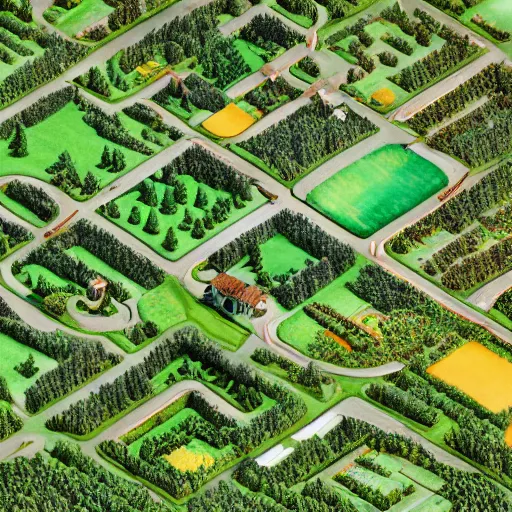 Prompt: isometric, miniature photography closeup, h0, 1:87, Meadow, pathes, highly detailed, satellite image, game map, anno 1602, cgsociety, artstation