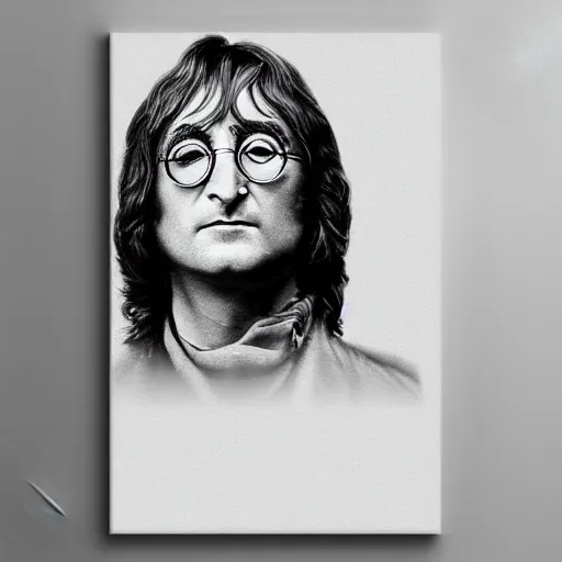 Prompt: a portrait of John Lennon, pixel art, hyper realistic, HD, HQ, photo realistic