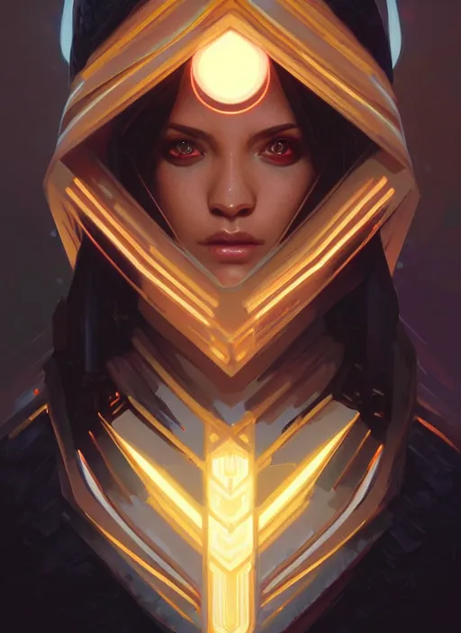 Image similar to symmetry!! portrait of raven from apex, intricate, elegant, glowing lights!! highly detailed, digital painting, artstation, concept art, smooth, sharp focus, illustration, art by artgerm and greg rutkowski and alphonse mucha