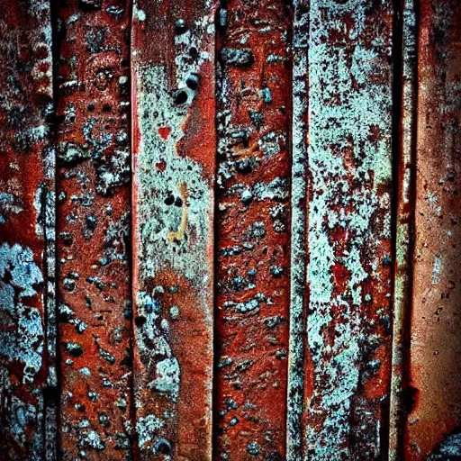 Prompt: very beautiful photograph of the texture on rusty iron, realistic, detailed