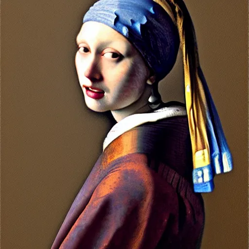 Prompt: the most beautiful woman in the world Vermeer portrait