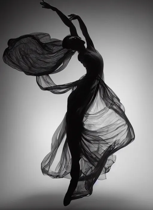 Image similar to a Photorealistic dramatic hyperrealistic render of a glamorous beautiful Female smoke dancer by Ken Brower and Deborah Ory of NYC Dance project,Lois Greenfield,Flowing cloth and smoke,Beautiful dynamic dramatic dark moody lighting,volumetric,shadows,cinematic atmosphere,Octane render,8K