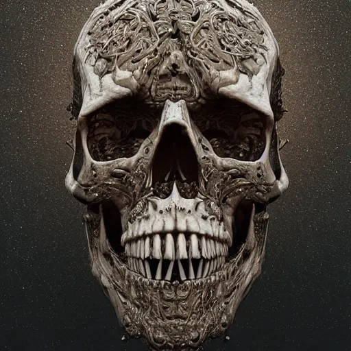 Image similar to portrait_of_a_melting_skull._intricate_abstract._intricate_artwork._by_Tooth_Wu_wlop_beeple_dan_mumford._octane_render_trending_on_artstat