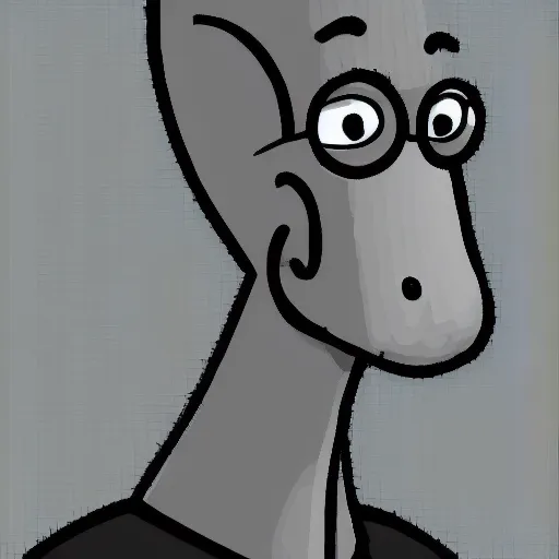 Prompt: handsome squidward, cartoon network style, strong chin, portrait