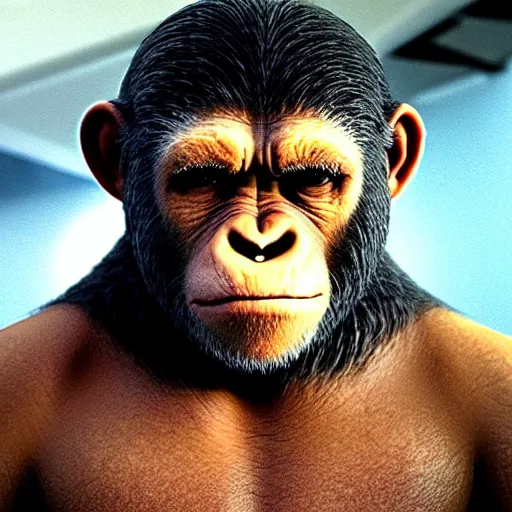 Prompt: cesar from planet of the apes but he looks like andy serkis