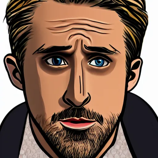 Prompt: ryan gosling in style cartoon arcane