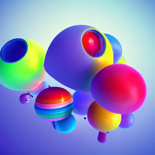 Image similar to 🚀🌈🤩, octane 3 d render