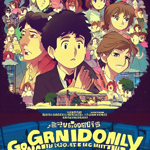 Prompt: groundhog day movie poster, anime artwork, studio ghibli, stylized in an anime format, 4 k quality, trending on artstation