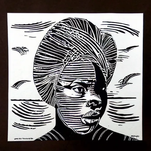 Image similar to south african, linocut art, modern, trending vogue, design hero, hyper realistic,