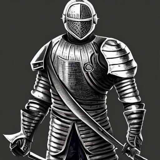 Prompt: knight, detailed, 4k, style of hydro74