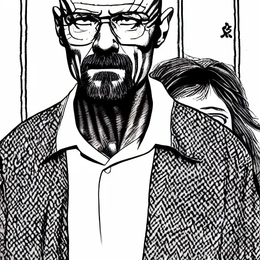 Prompt: Walter White by Junji Ito