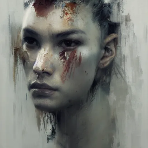 Prompt: warrior by ruan jia, portrait