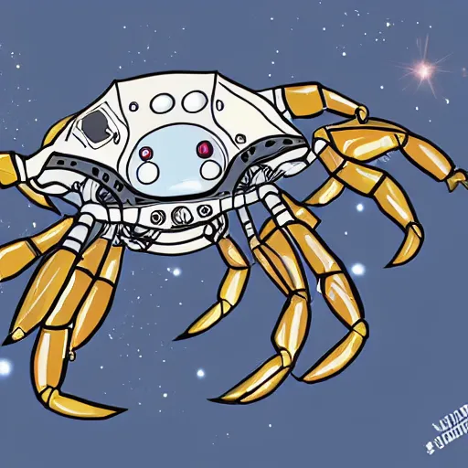 Image similar to An astronaut crab, concept art, digital art, illustration, well detailed, 8k