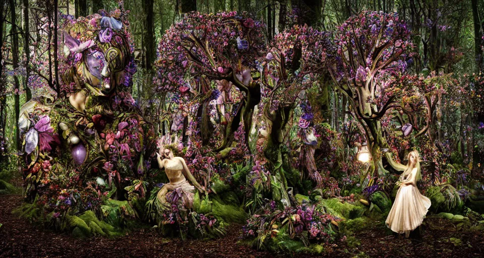 Prompt: Enchanted and magic forest, by Kirsty Mitchell