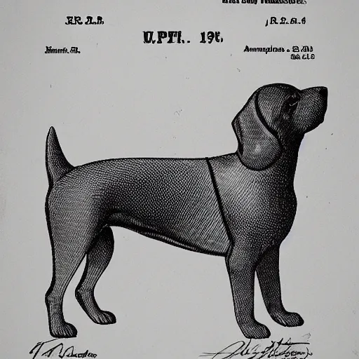 Image similar to 1 9 2 0 s us patent for a dog